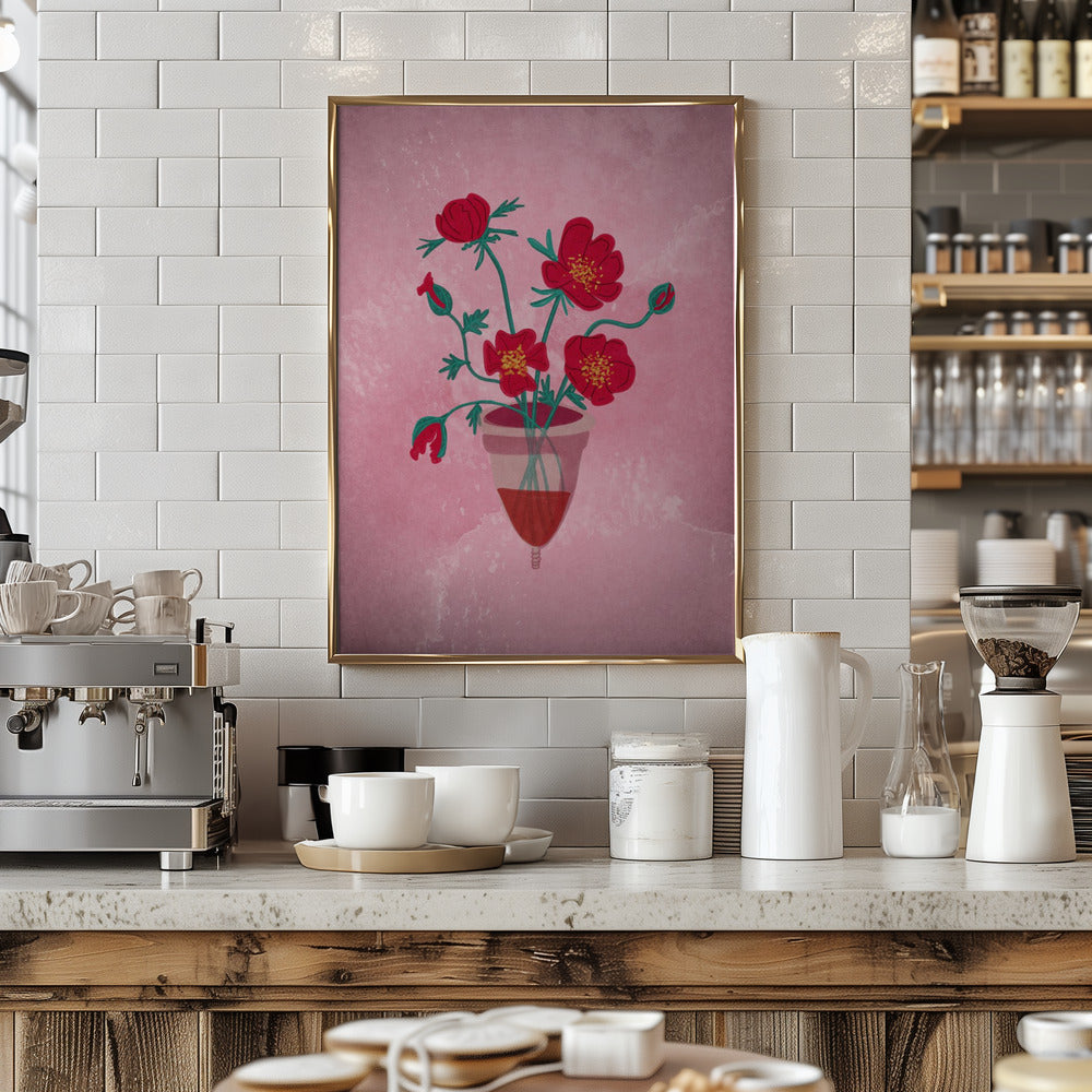 Cup of flowers Poster