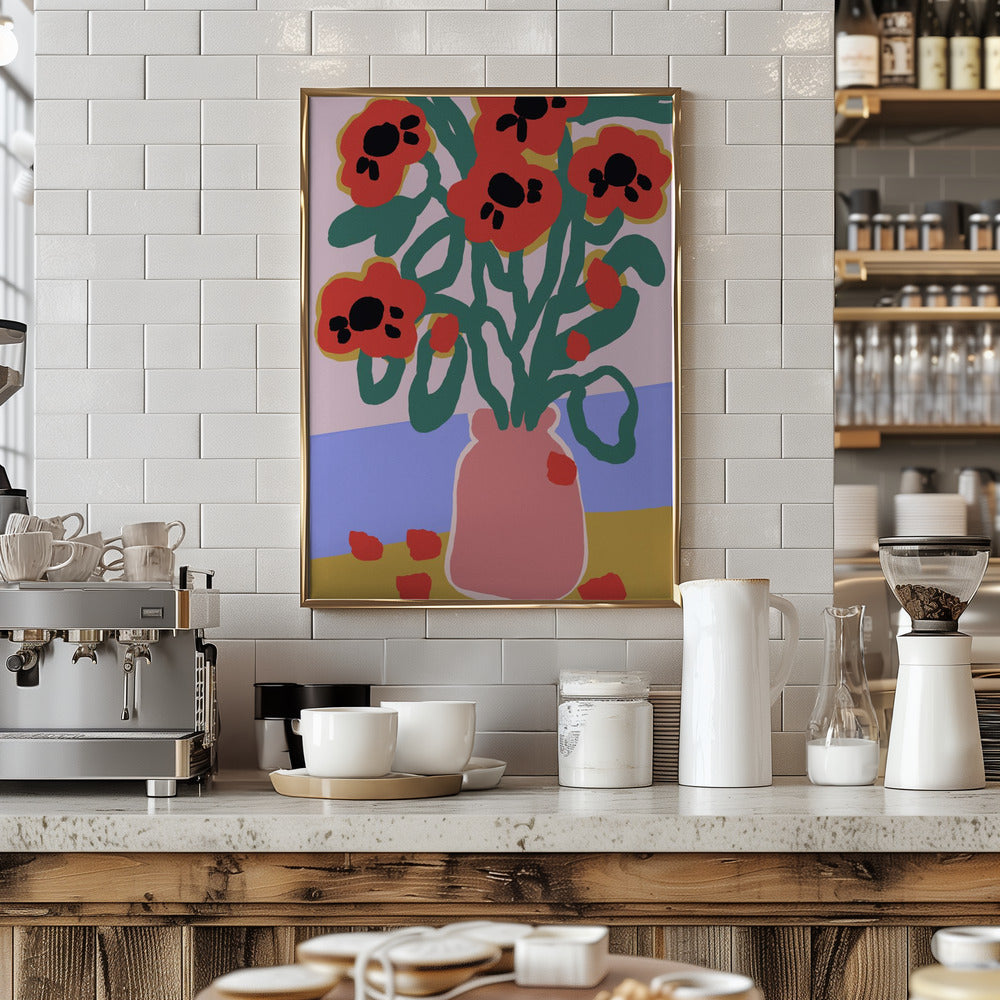 Poppy In Pink Vase Poster