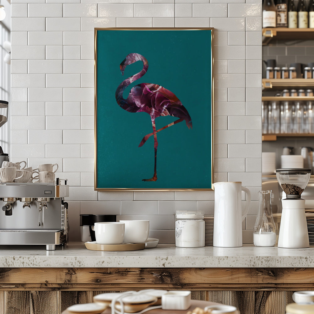 Flamingo Pink and Green Poster