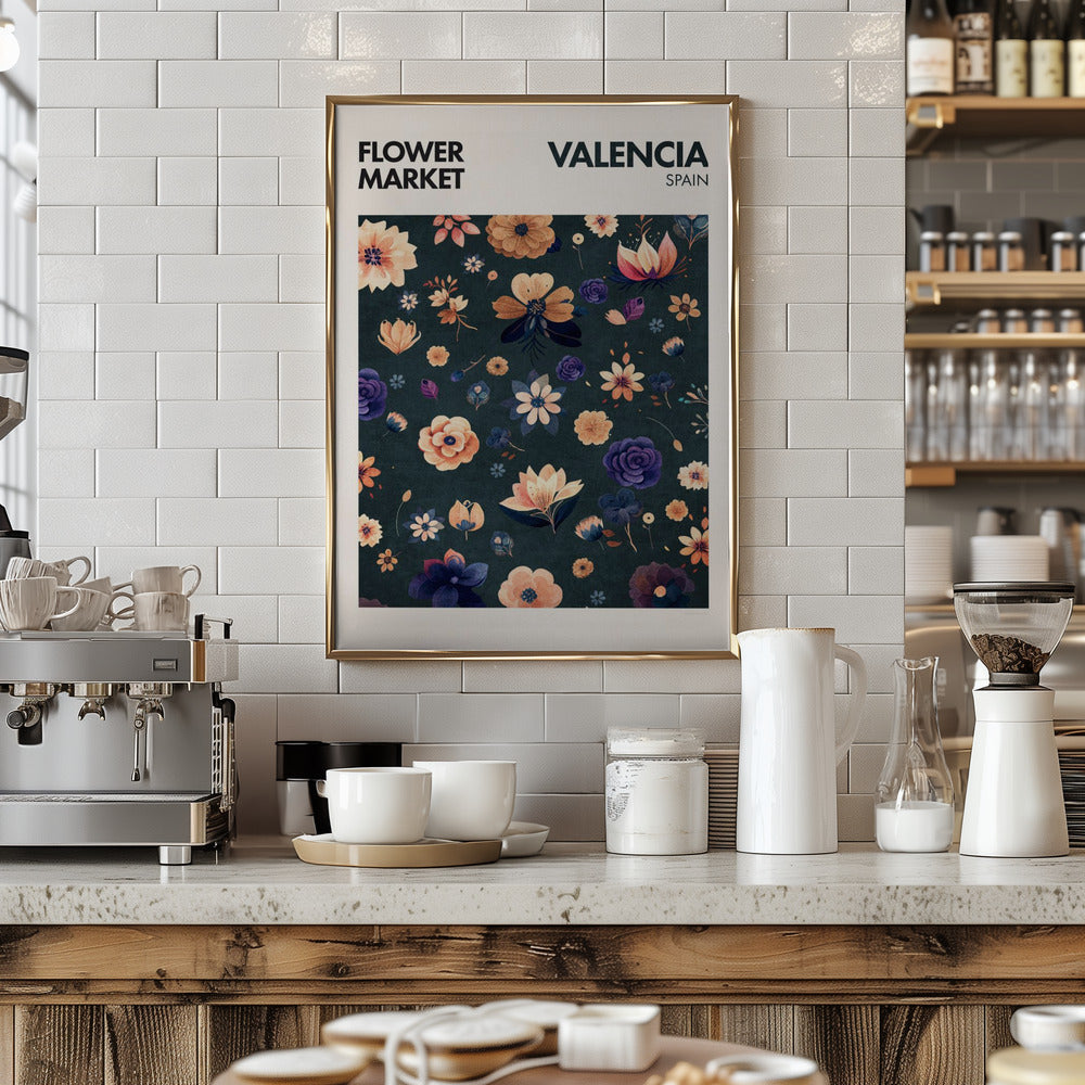 Flower Market- Valencia Poster