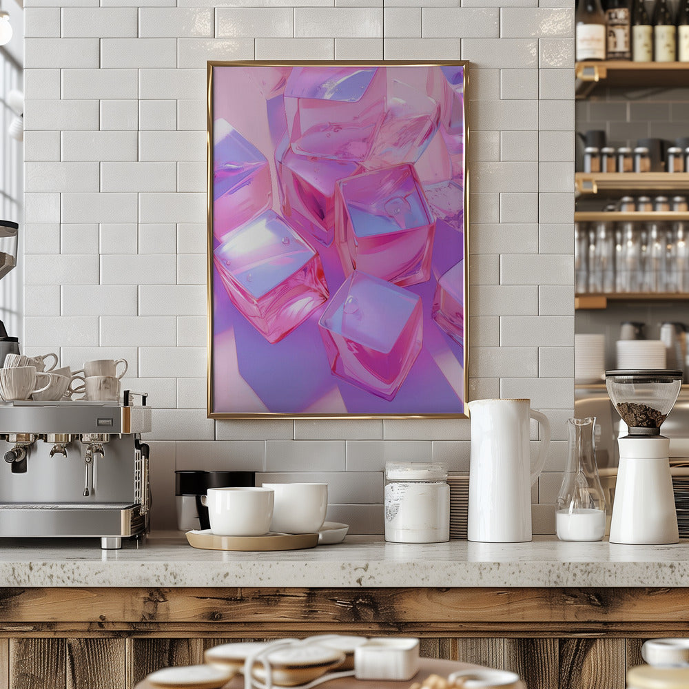 Pink Ice Cubes Poster