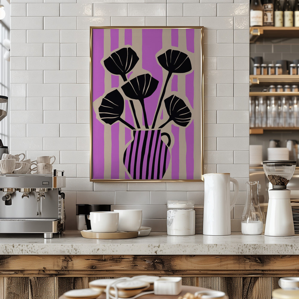 Stripes Still Life Purple Poster