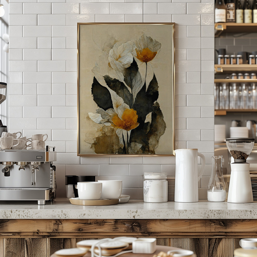 Yellow Paper Flowers Poster