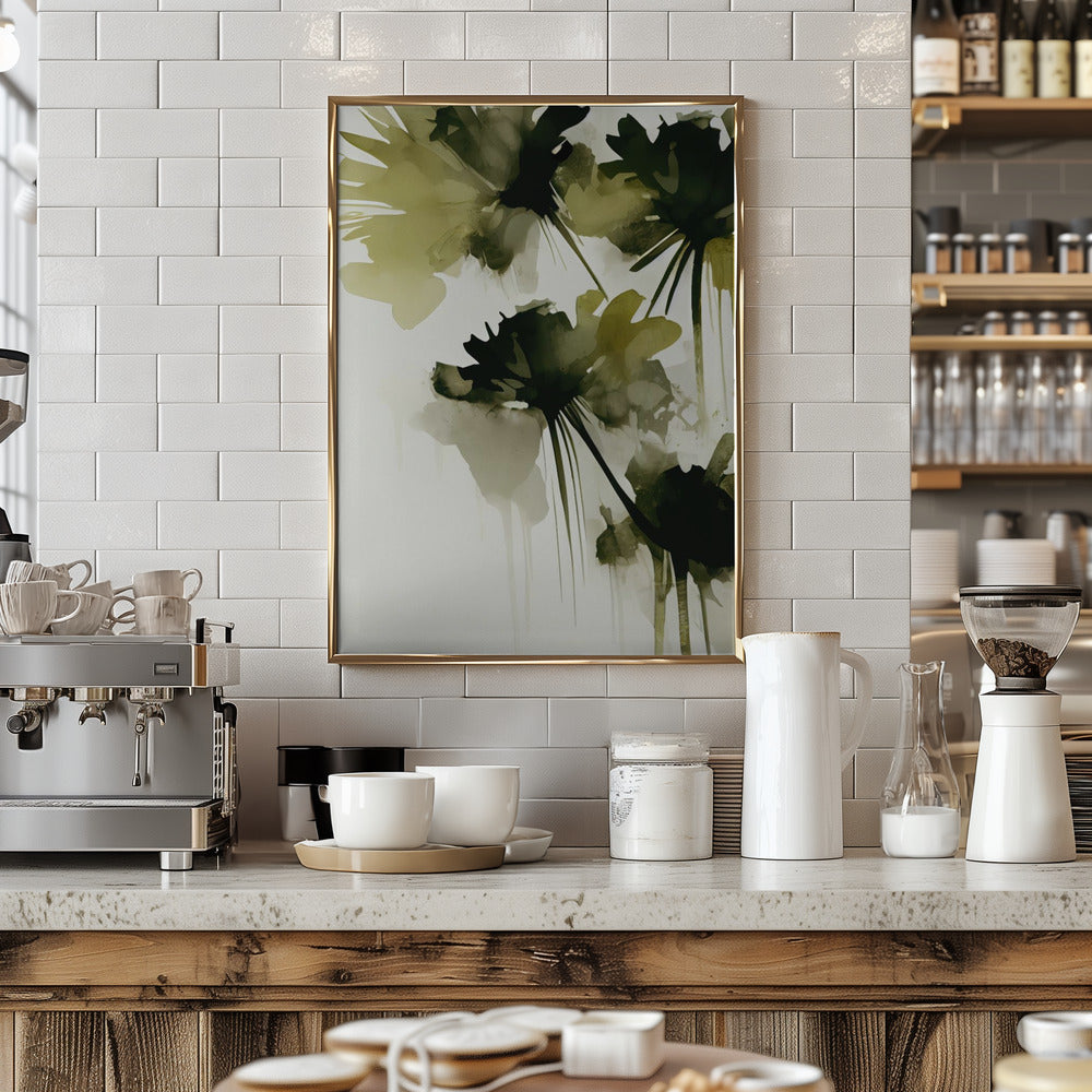 Green Flowers Poster