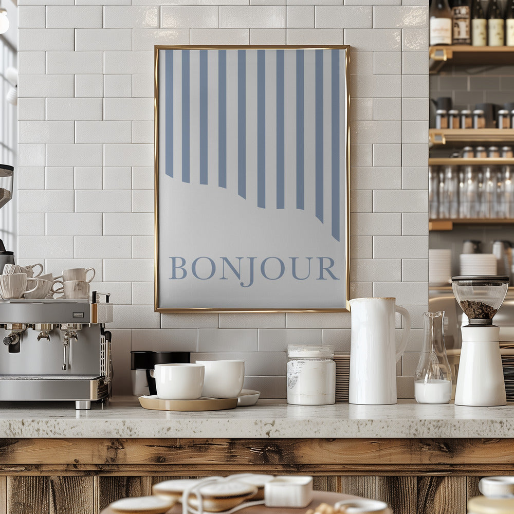 Bonjour Stripes Poster