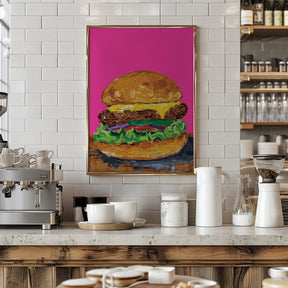 Burger Pink Poster