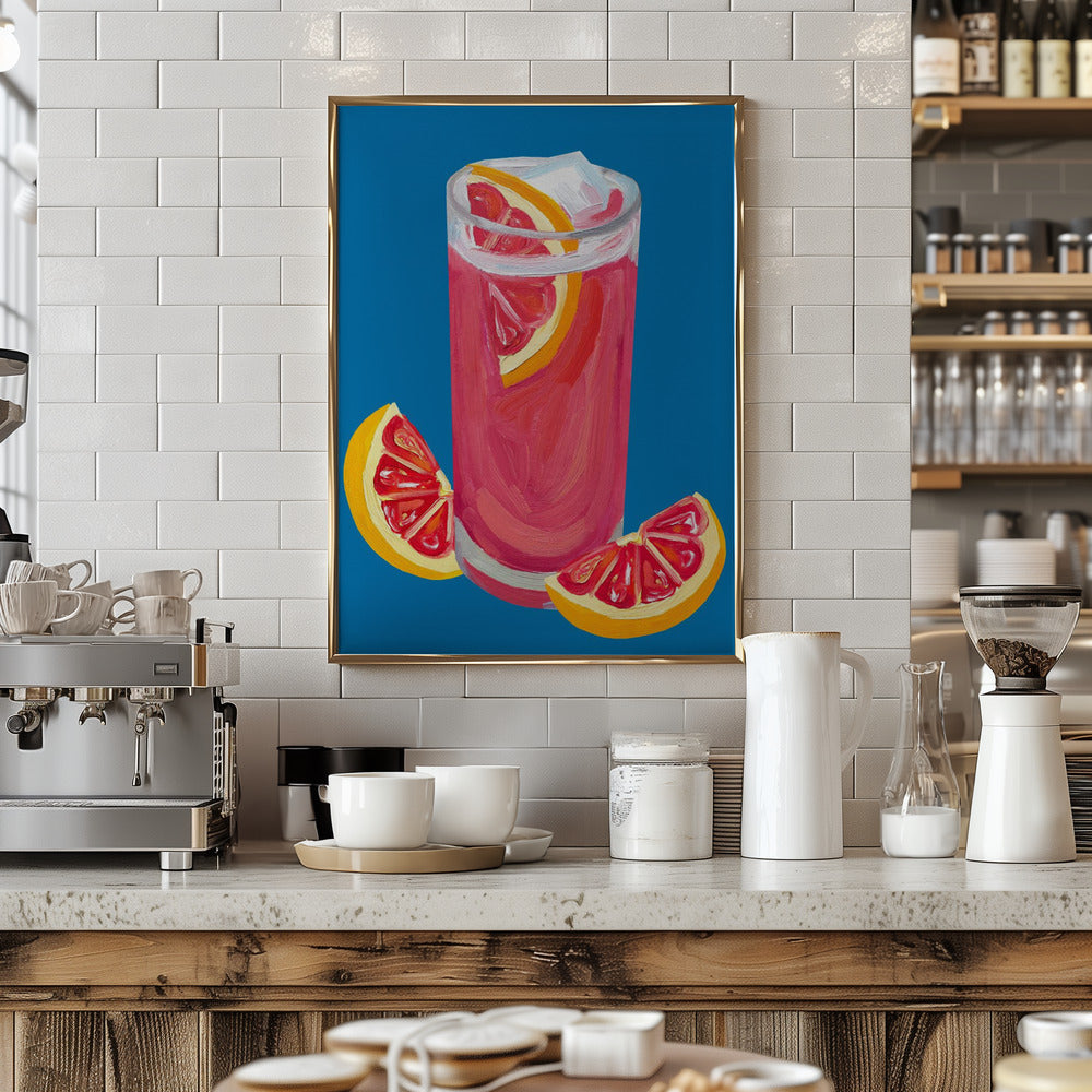 Grapefruit Paloma Blue Poster