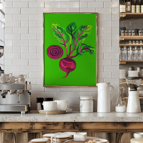 Beetroot Swirl Green Poster