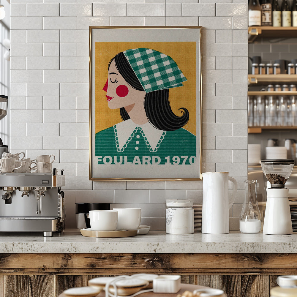 Foulard French Fashion Portrait Poster