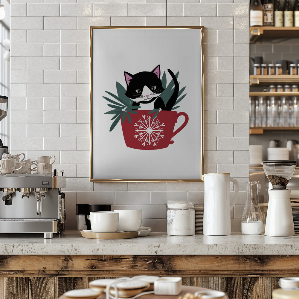 My cat Coco in a holiday mug Poster