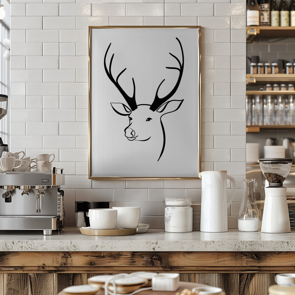 Reindeer head Poster