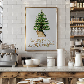 Cozy Christmas tree with holiday wishes Poster