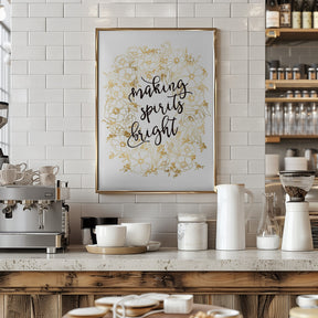 Making spirits bright with gold flowers Poster