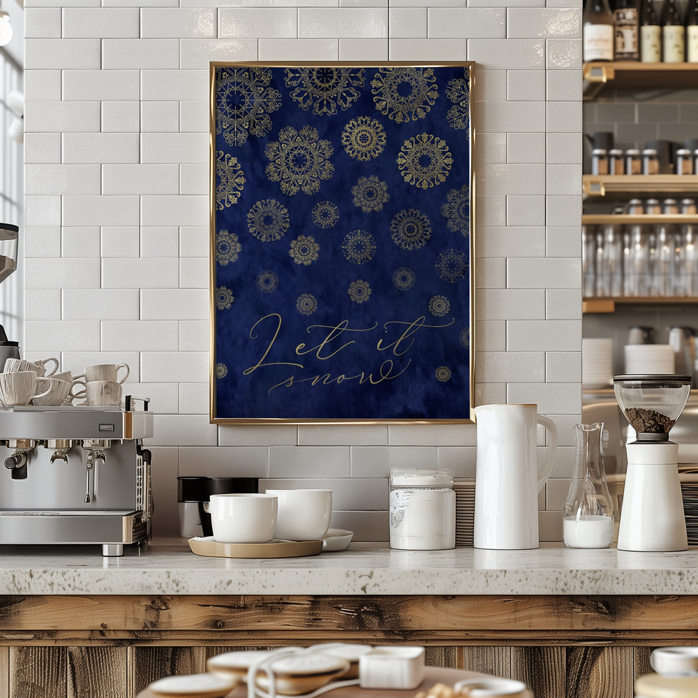 Let it snow lace snowflakes Poster