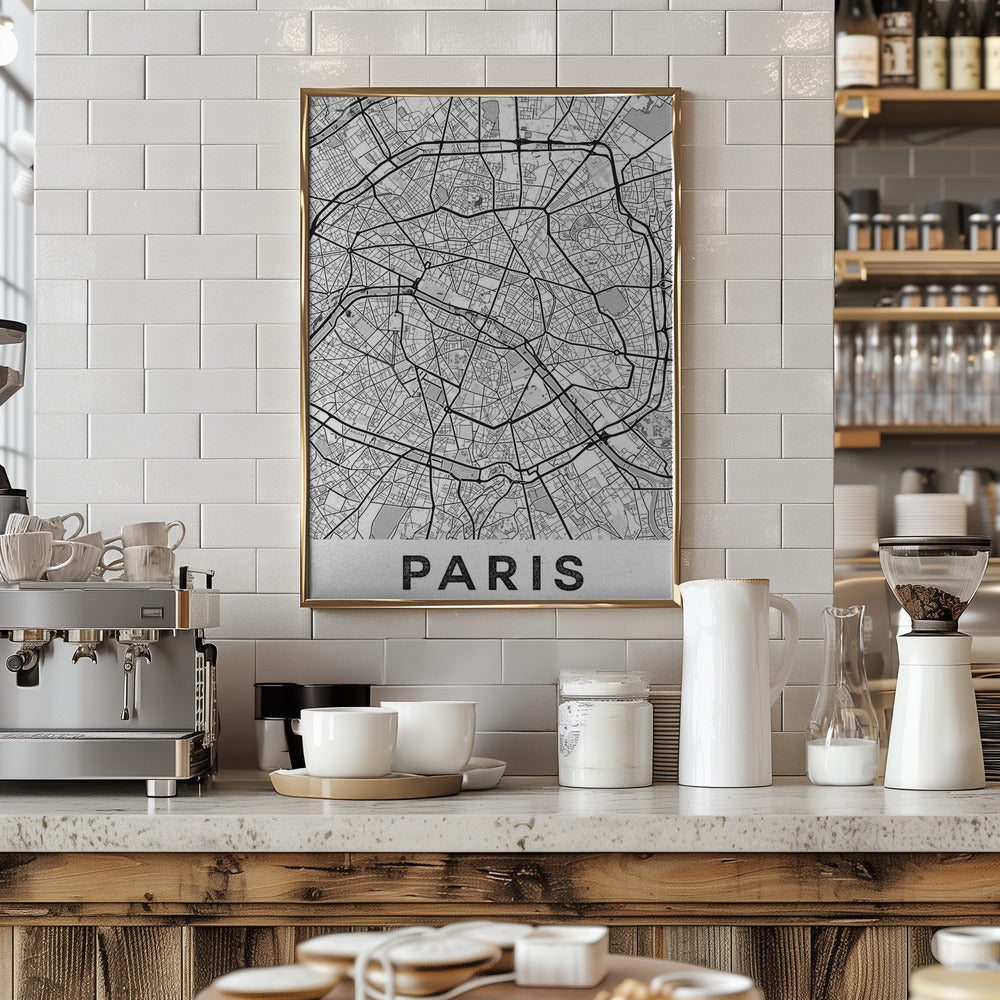 Paris White Poster