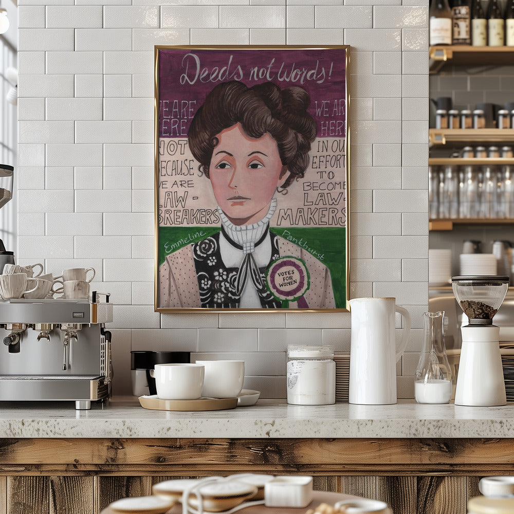 Portrait of a woman, Emmeline Pankhurst Poster