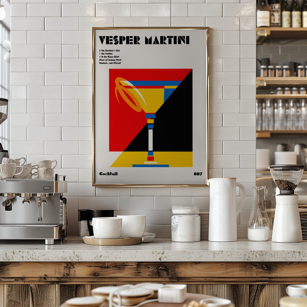 Vesper Martini Bauhaus Cocktail Poster