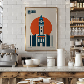 Brixton Tower Retro Travel Print Poster