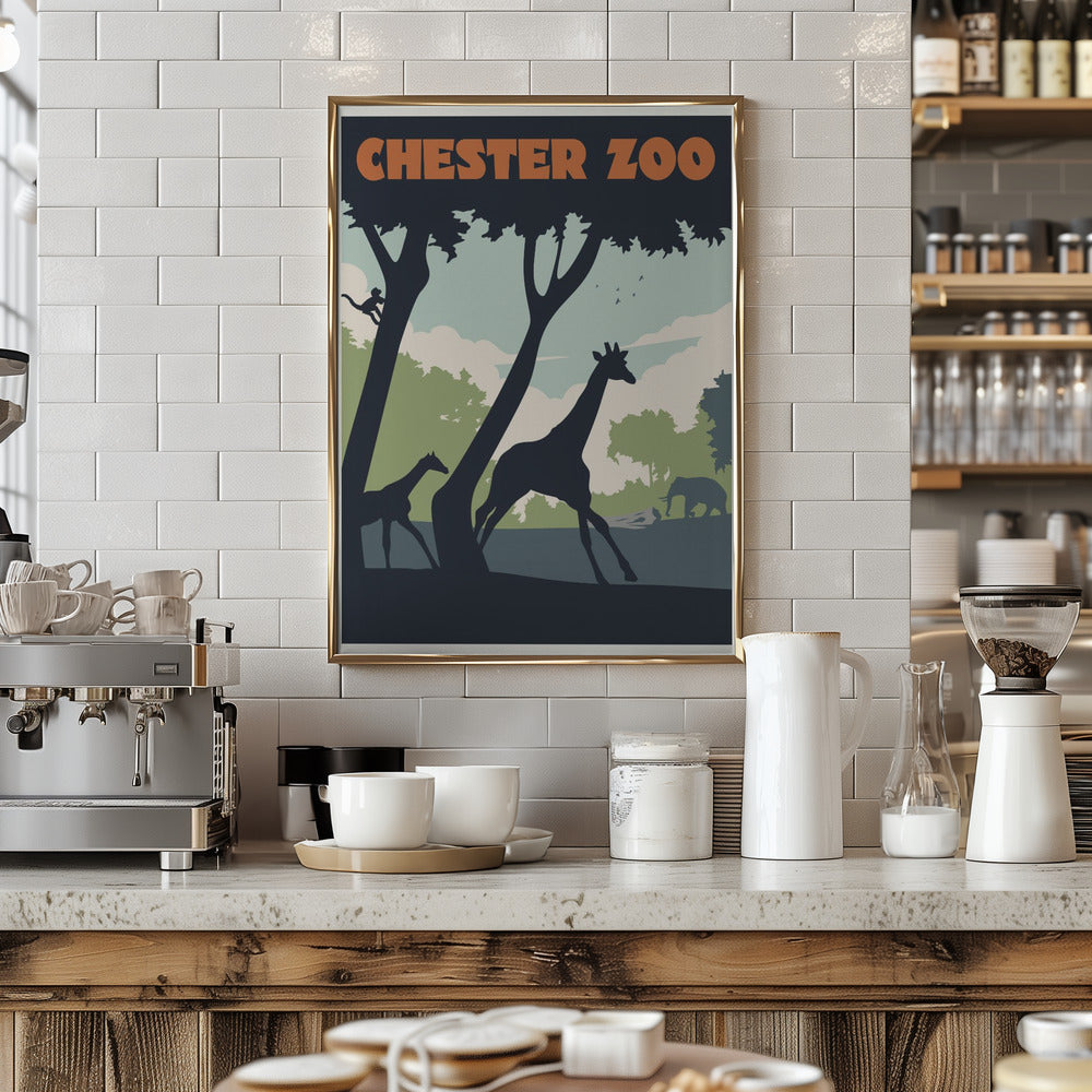 Chester Zoo Travel Print Poster