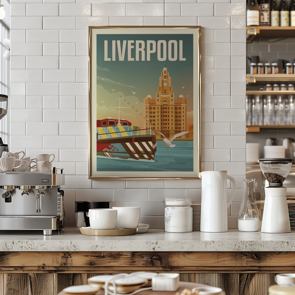 Liverpool Liver Building Travel Print Poster