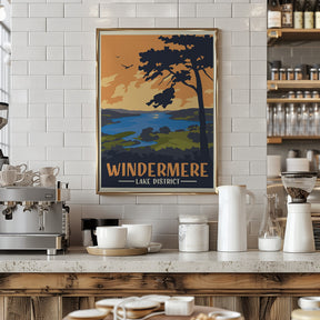 Windermere Lake District Travel Print Poster