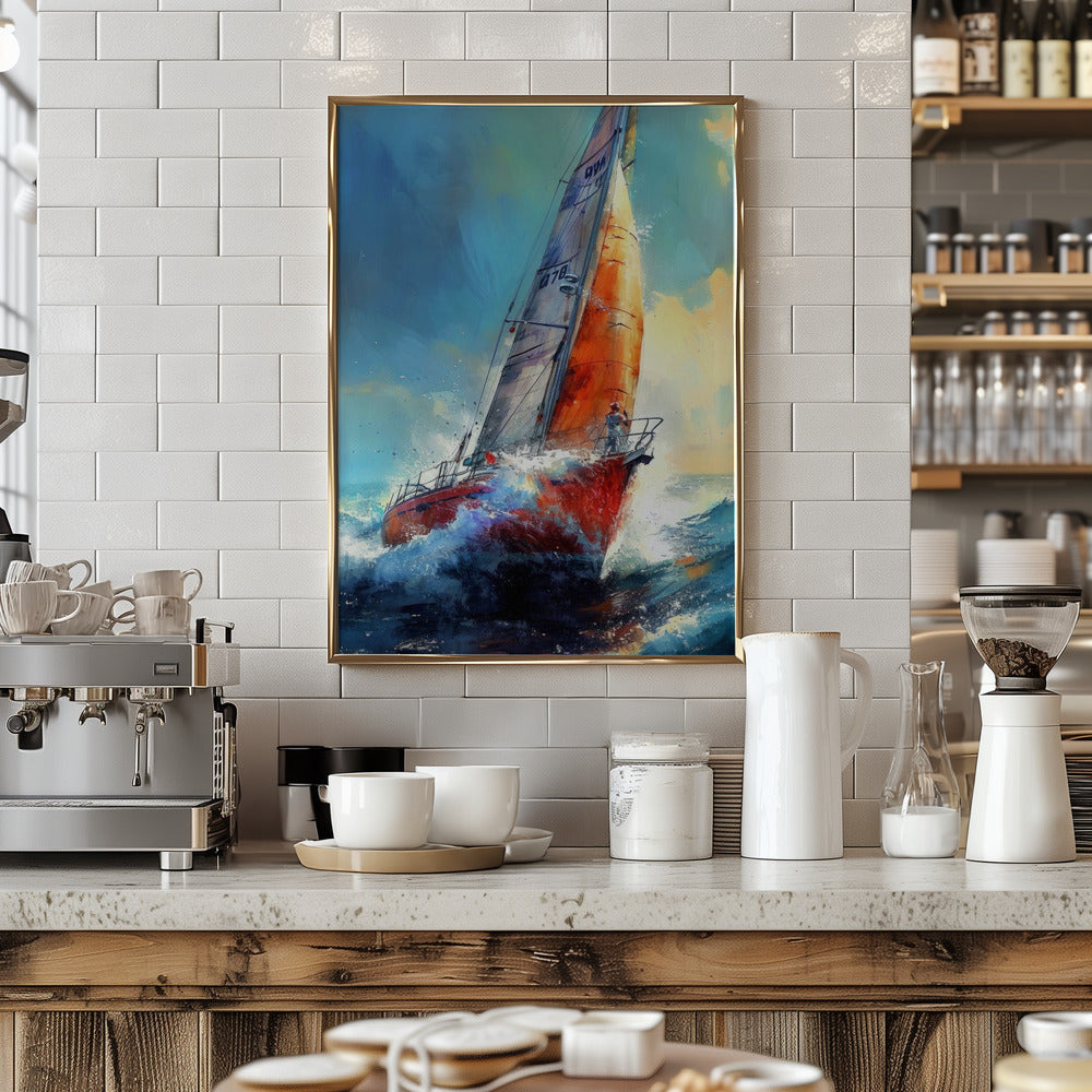 Yacht racing sport art 30 Poster