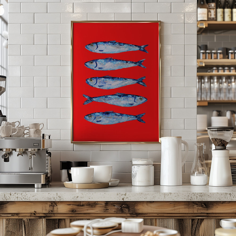 Sardines Berry Red Poster