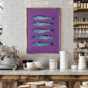 Sardines on Purple Poster