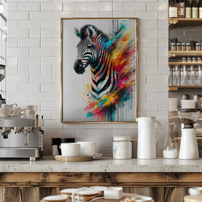 Colorful Zebra Poster