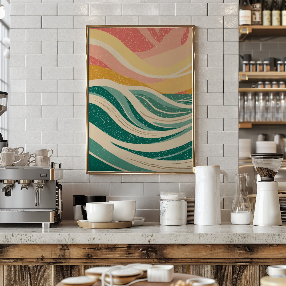 Abstract Sea Waves Poster