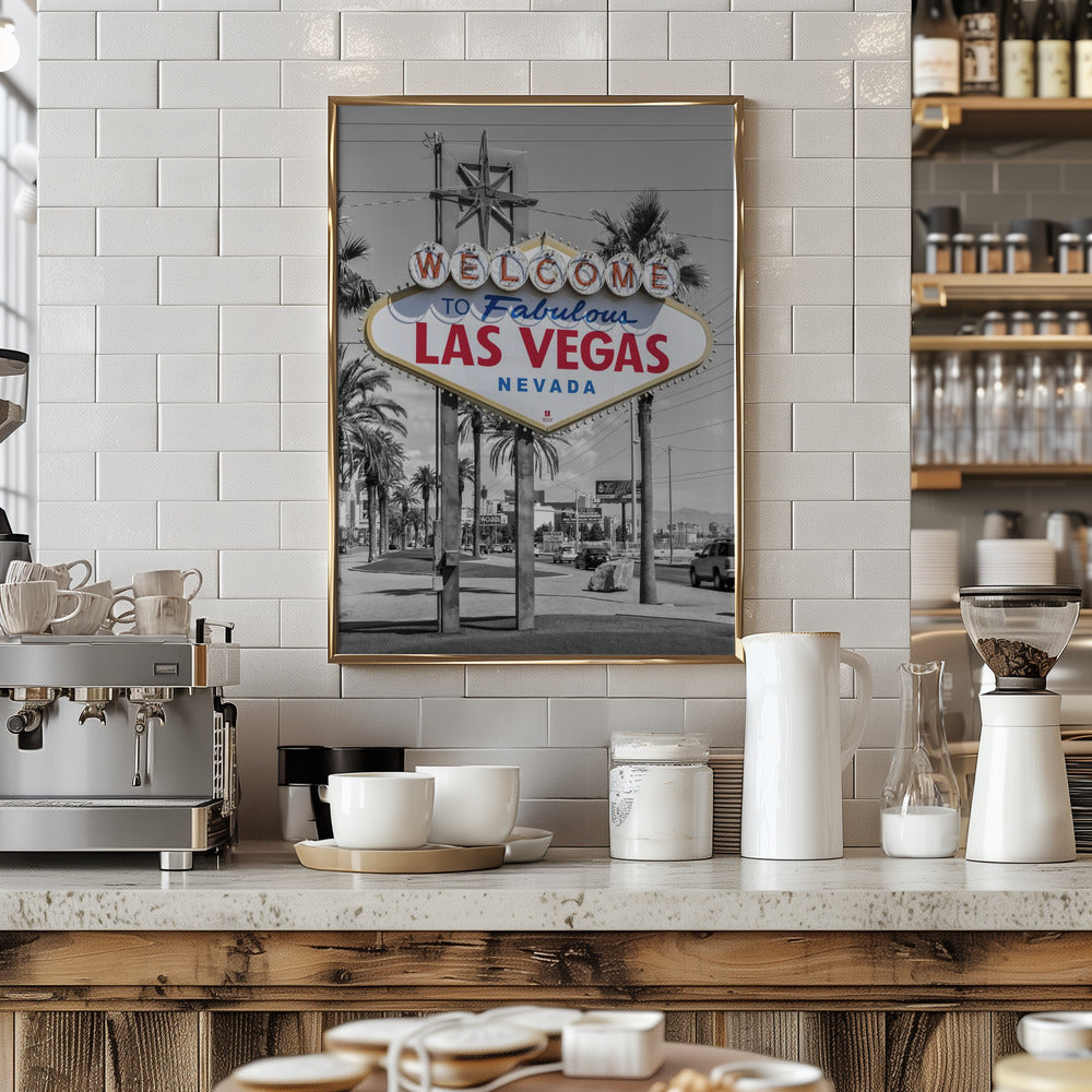 LAS VEGAS Sign - colorkey Poster