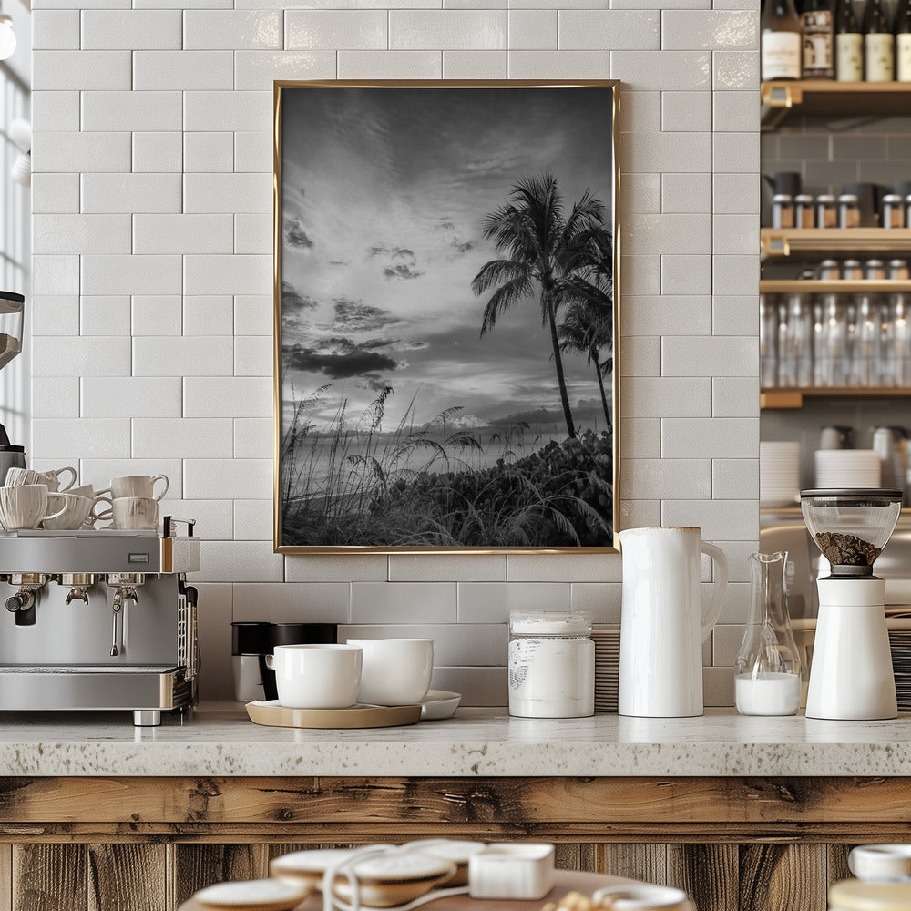 BONITA BEACH Evening mood | monochrome Poster