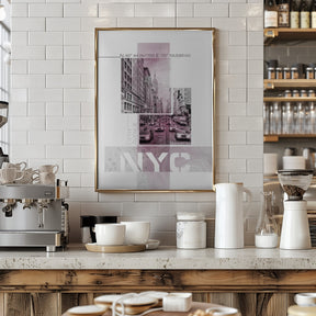 Poster Art NYC Fifth Avenue Traffic | pink marble Poster