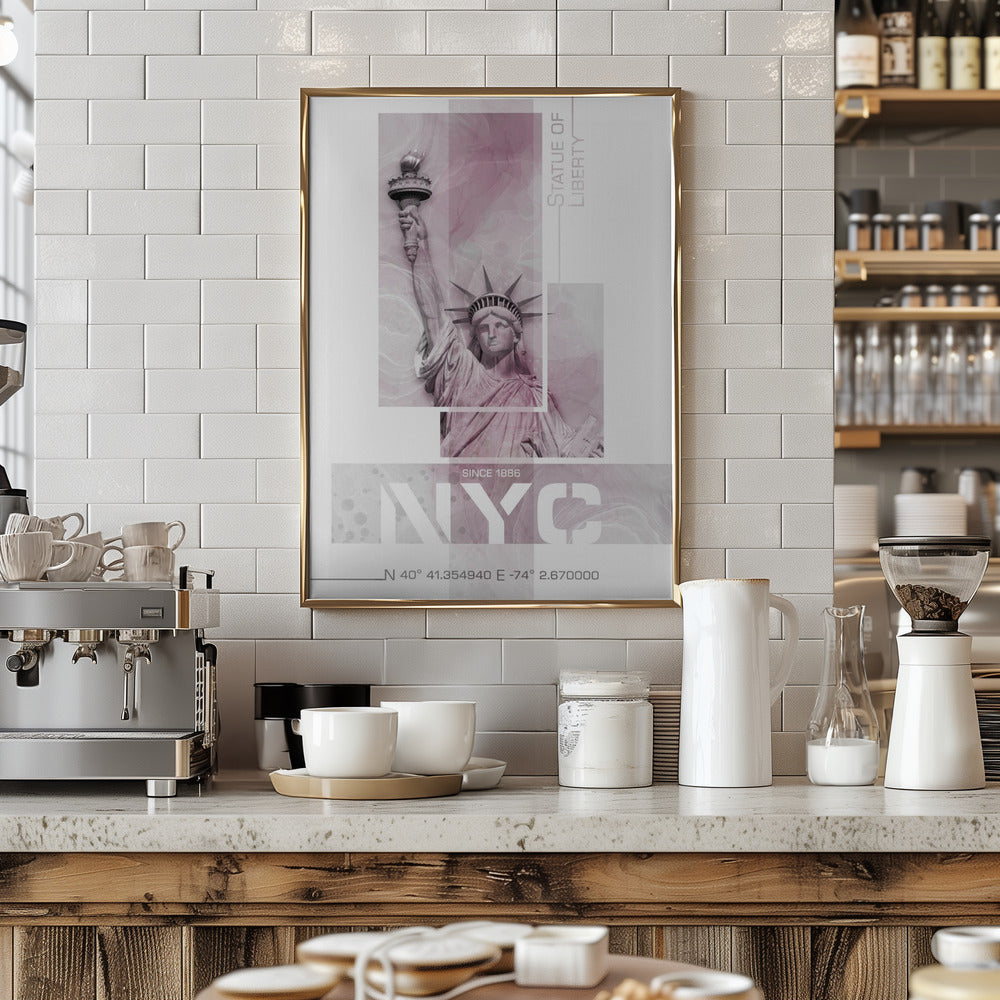 Poster Art NYC Statue of Liberty | pink marble Poster