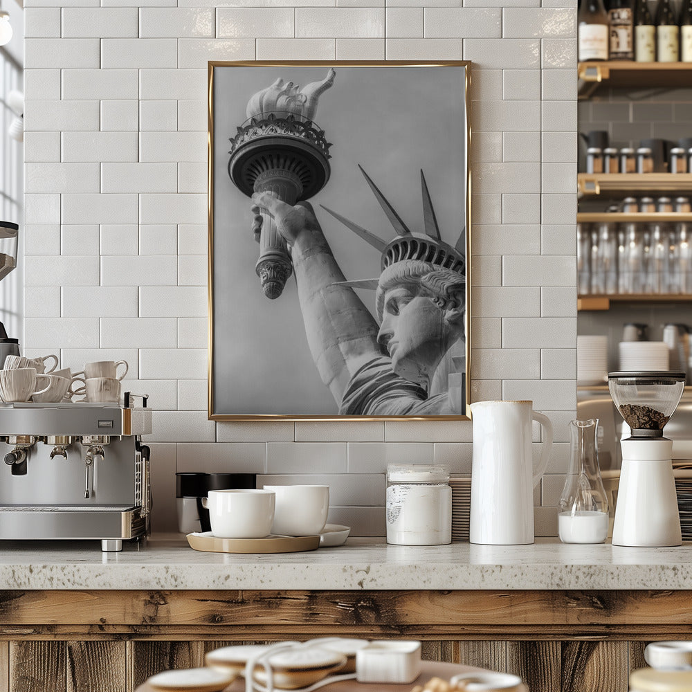 NEW YORK CITY Monochrome Statue of Liberty Poster