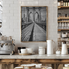 NEW YORK CITY Brooklyn Bridge - upright slim panorama Poster