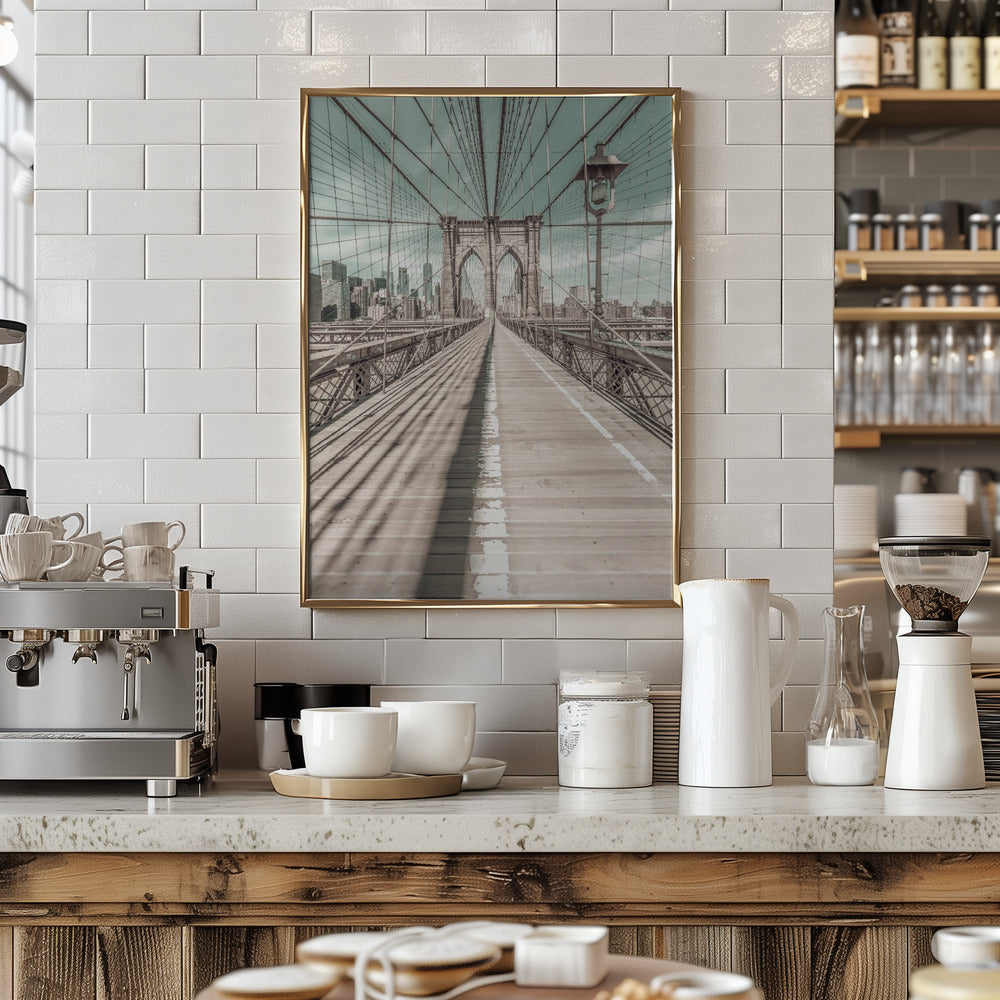 NEW YORK CITY Brooklyn Bridge | urban vintage style Poster