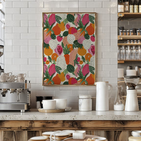 Fresh fruits pattern Poster