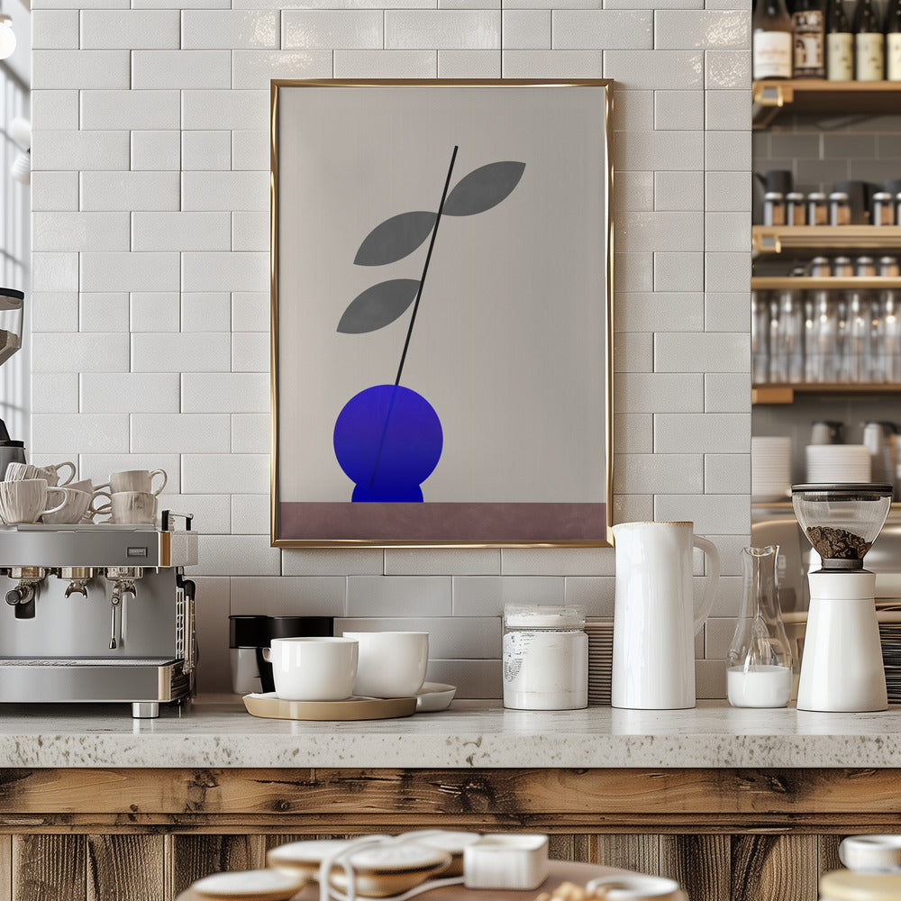 Blue round vase Poster