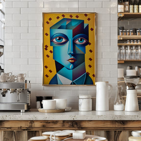 Cubist Abstract Face Poster