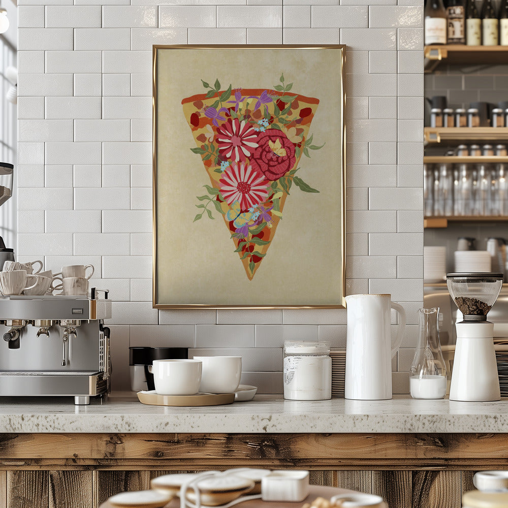 Slice of flower pizza Poster