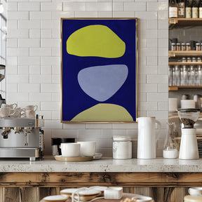 Abstract Forms Blue and yellow Poster