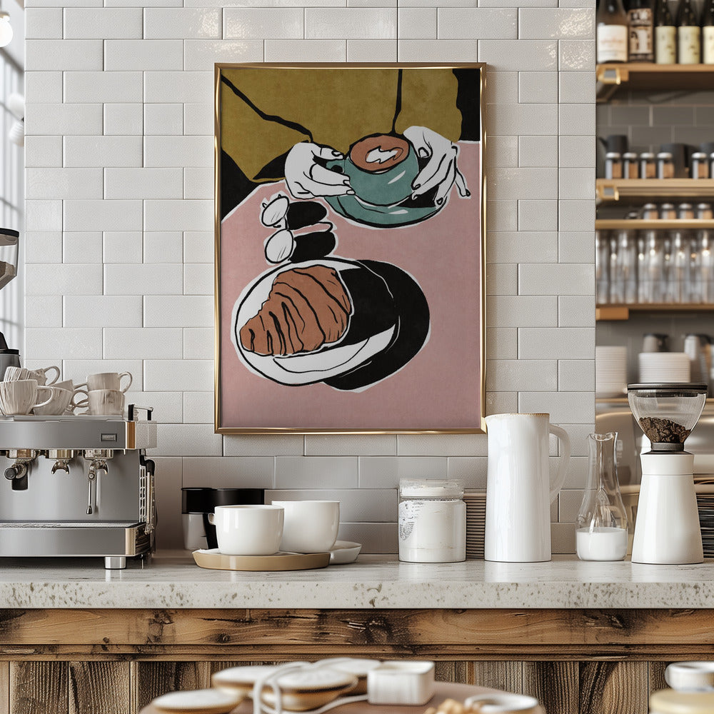 Croissant et café au lait Poster