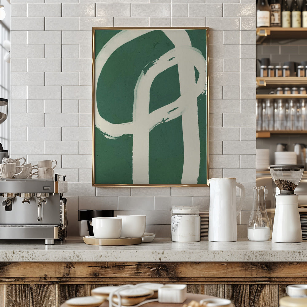 Strokes On Green 6 Poster