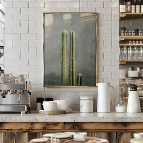 Greens and grey | Cacti in Oaxaca Mexico Poster