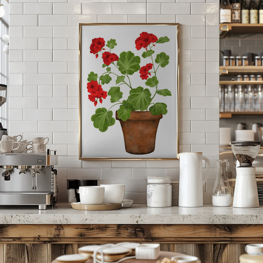 Red Geranium Poster