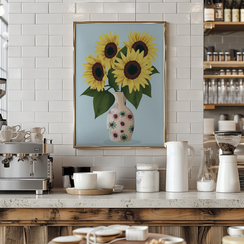 Vase of Sunflowers Poster