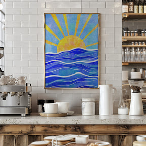 Sea Sunset Blue Poster