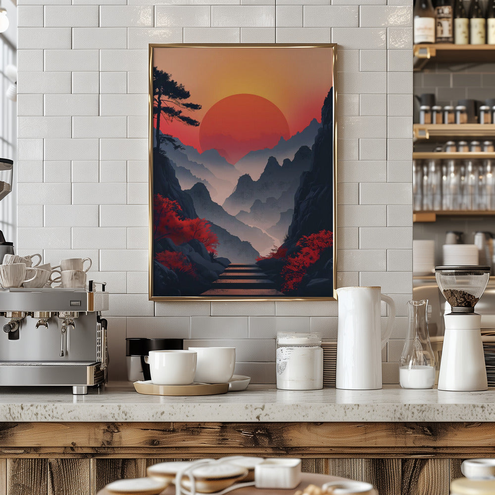 Sunset In the Mountains Poster