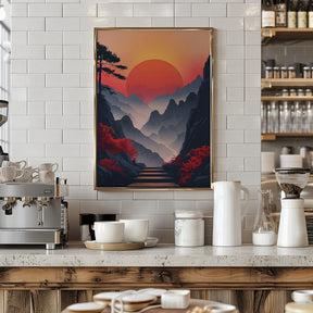 Sunset In the Mountains Poster